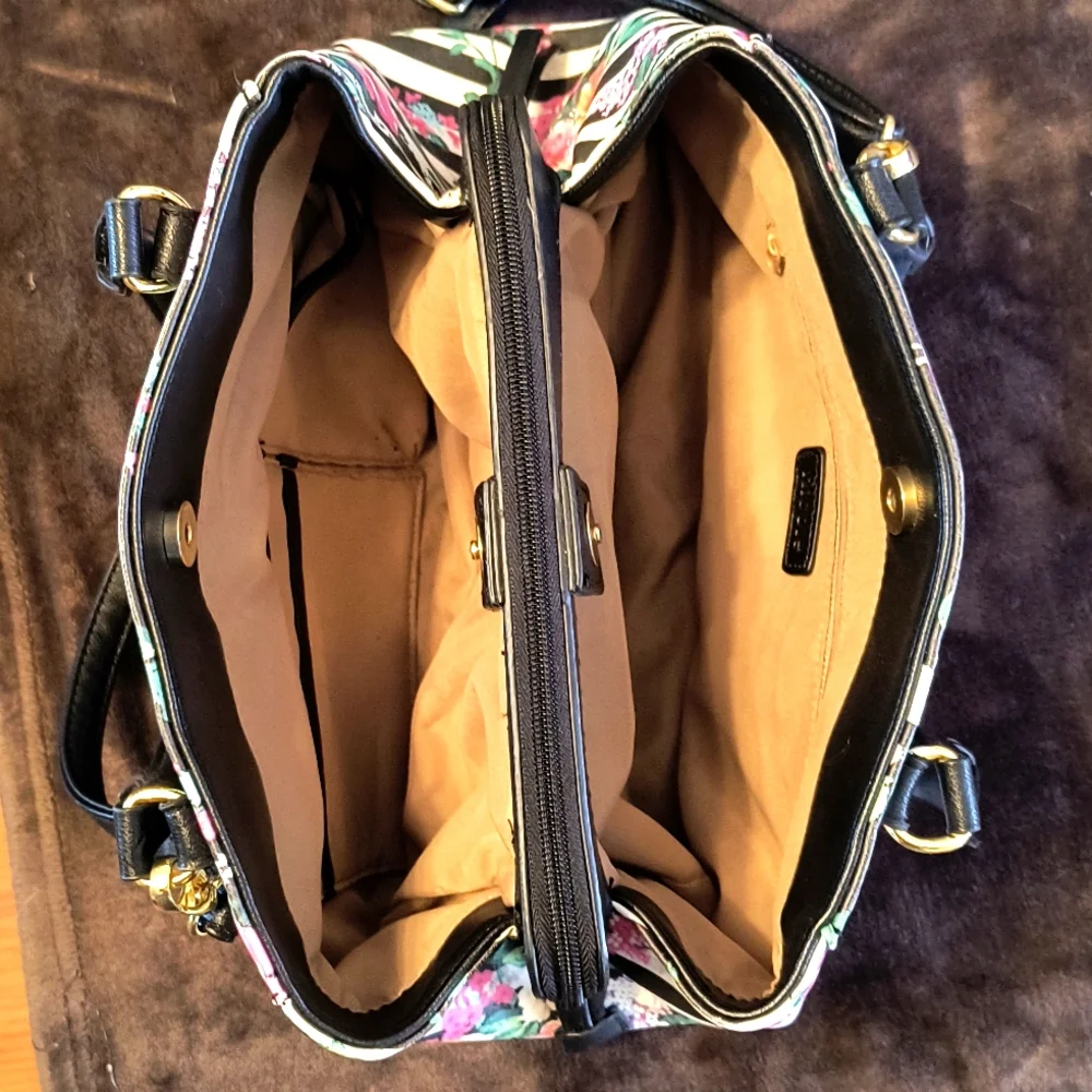 Nicole Miller Floral Pattern Satchell - Picture 5 of 7